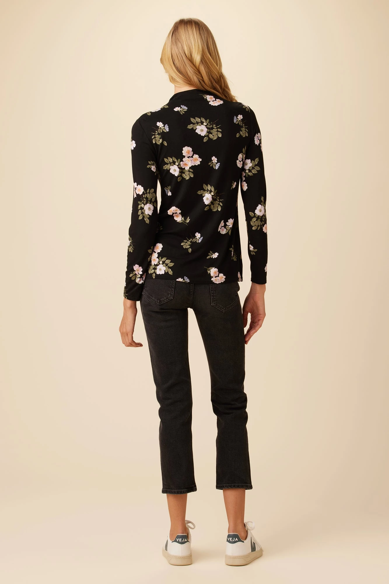 Lux Viscose Knit Turtleneck - Ladera Floral 3 Lux Viscose Knit Turtleneck - Ladera Floral - Image 3