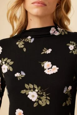Lux Viscose Knit Turtleneck - Ladera Floral 7 Lux Viscose Knit Turtleneck - Ladera Floral -Women Clothing Sales 10087 Lux Print Ladera Floral 4