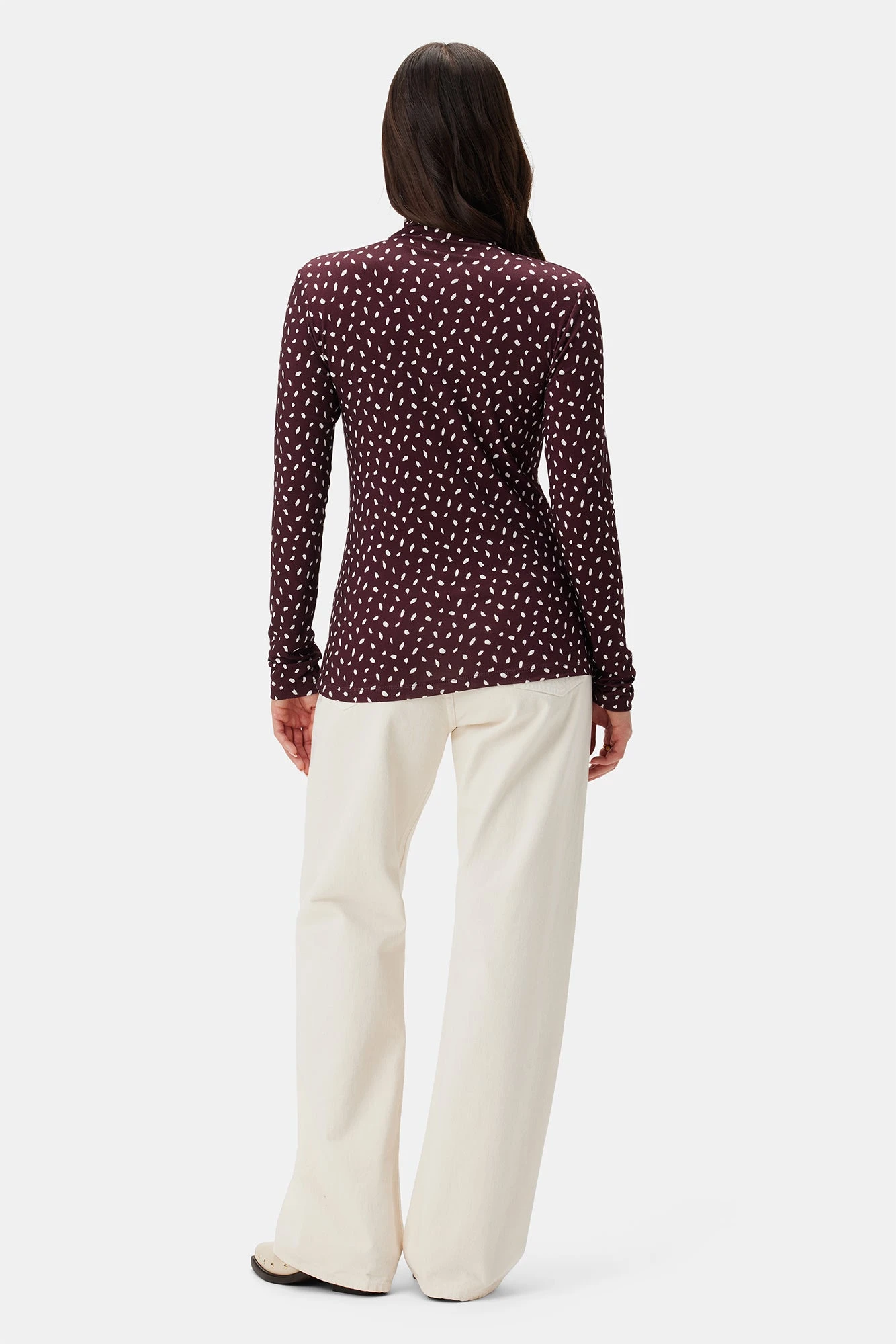 Lux Viscose Knit Turtleneck - Doucet Dot Vineyard 3 Lux Viscose Knit Turtleneck - Doucet Dot Vineyard - Image 3