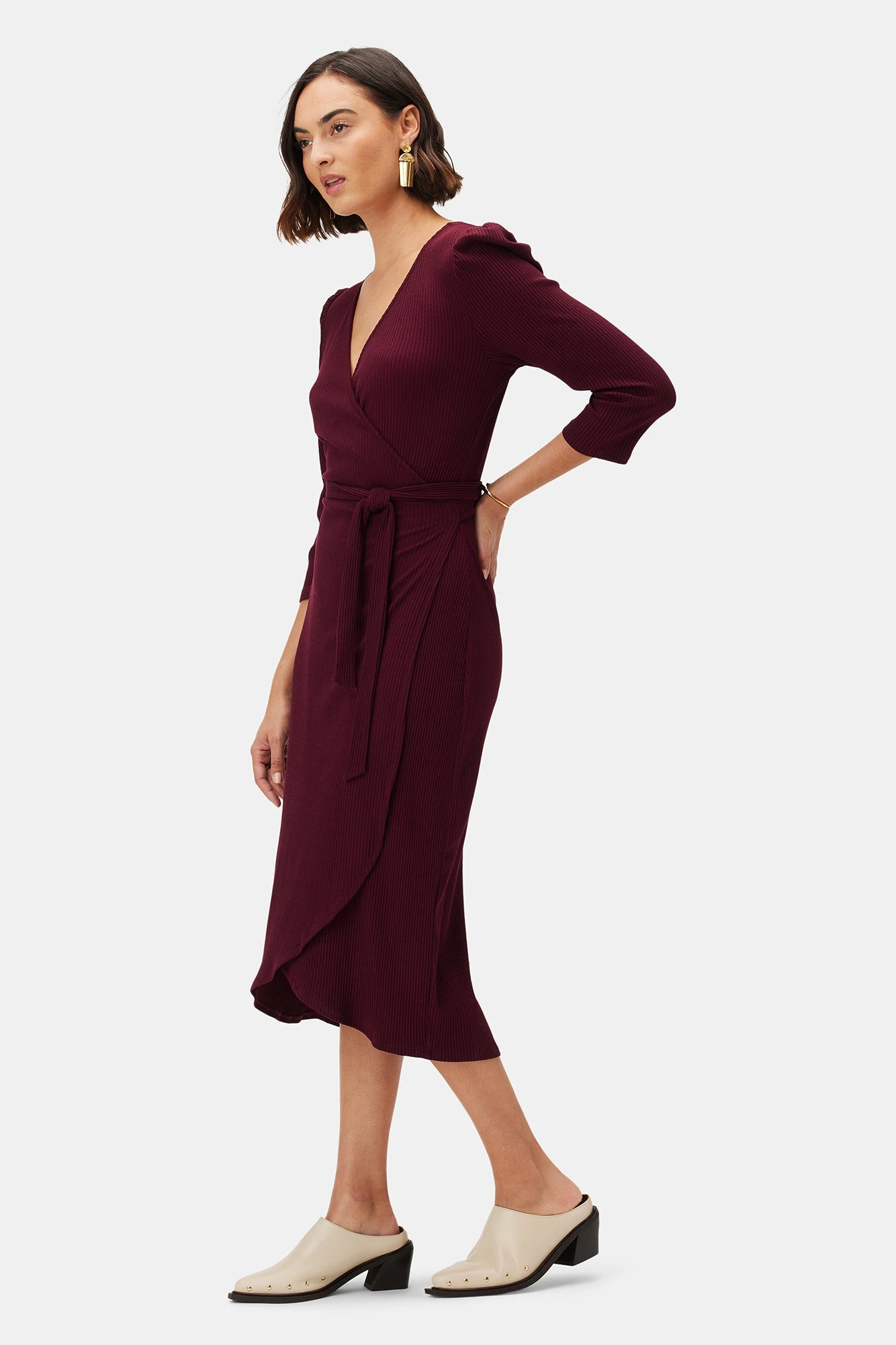 Abigail Paris Rib Dress - Plum 3 Abigail Paris Rib Dress - Plum - Image 3