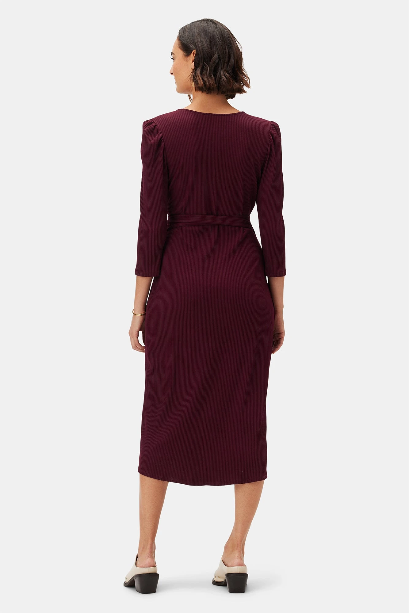 Abigail Paris Rib Dress - Plum 4 Abigail Paris Rib Dress - Plum - Image 4