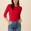 Naomi Paris Rib Top - Zinnia