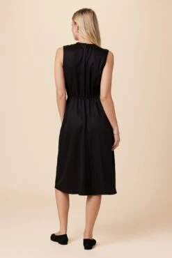 Olive Tencel Midi Dress - Black -Women Clothing Sales 10133 Olive Twill Black 3