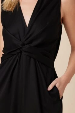 Olive Tencel Midi Dress - Black -Women Clothing Sales 10133 Olive Twill Black 4