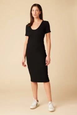 Juniper Paris Rib Dress - Black