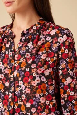 Charlotte 3/4 Sleeve Ecovero Blouse - Villa Floral -Women Clothing Sales 10143 Charlotte Viscose Villa Floral 4