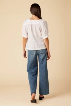 Edith Upcycled Eyelet Blouse - White -Women Clothing Sales 10146 Edith Eyelete White 3