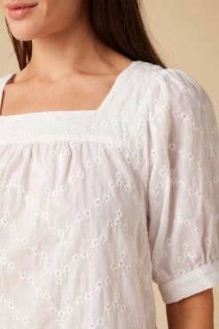 Edith Upcycled Eyelet Blouse - White -Women Clothing Sales 10146 Edith Eyelete White 4