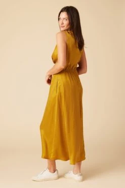 Olive Cupro Midi Dress - Gold -Women Clothing Sales 10151 Olive Cupro Gold 2