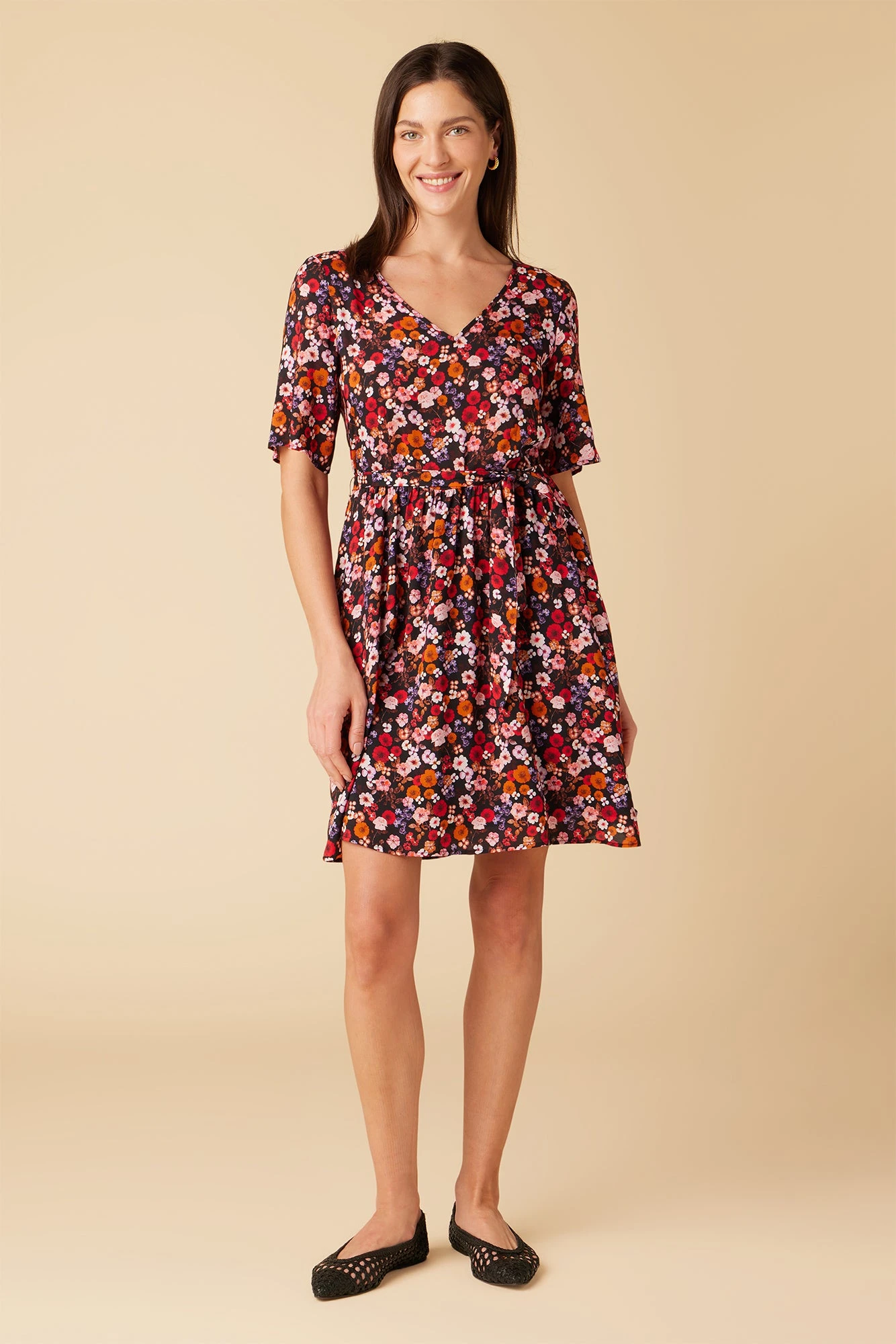 Lulu Ecovero Dress - Villa Floral 1 Lulu Ecovero Dress - Villa Floral