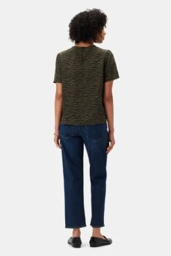 Odilia Washable Silk Blouse - Zebra Green Black 7 Odilia Washable Silk Blouse - Zebra Green Black -Women Clothing Sales 10175 Odilia Silk Zebra Green Black 3