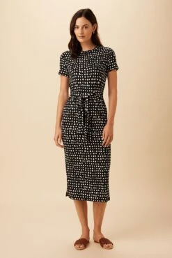 Colombe Viscose Knit Dress - Valencia Dot Black