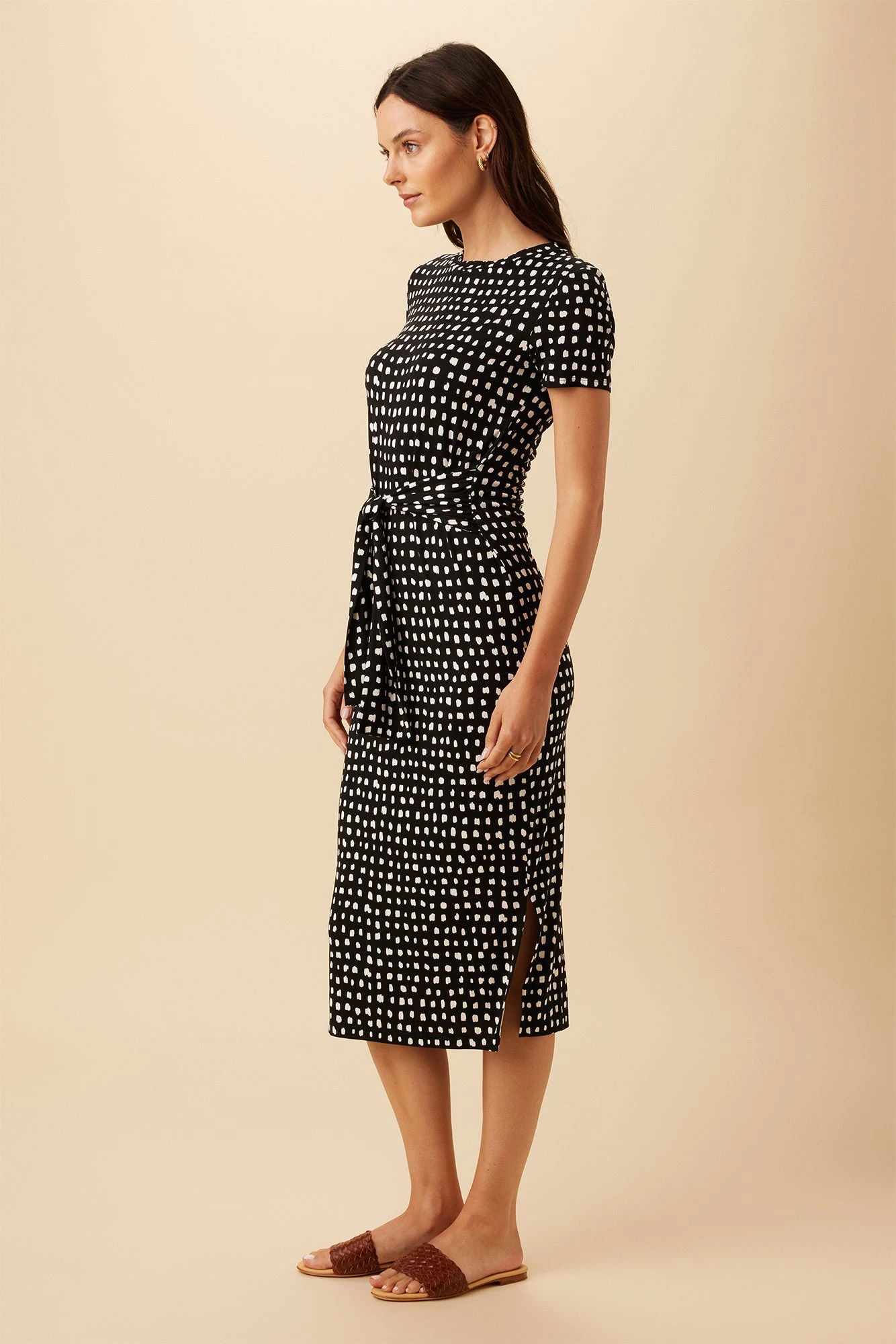 Colombe Viscose Knit Dress - Valencia Dot Black 2 Colombe Viscose Knit Dress - Valencia Dot Black - Image 2