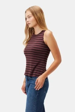 Jillian Dream Knit Tank - Maple Black Stripe -Women Clothing Sales 10177 Jillian Stripe Harbor Stripe Maple Black 2
