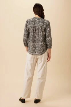 Charlotte Organic Cotton Blouse - Nina Black -Women Clothing Sales 10179 Charlotte Cotton Nina Black 3