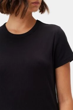 Eleanor Baby Rib Tee - Black -Women Clothing Sales 10194 Eleanor Black Baby Rib 5