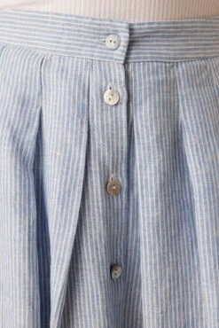 Mariah Linen Skirt - Blue Natural Stripe 9 Mariah Linen Skirt - Blue Natural Stripe -Women Clothing Sales 10205 Mariah Linen Blue Natural Stripe 5