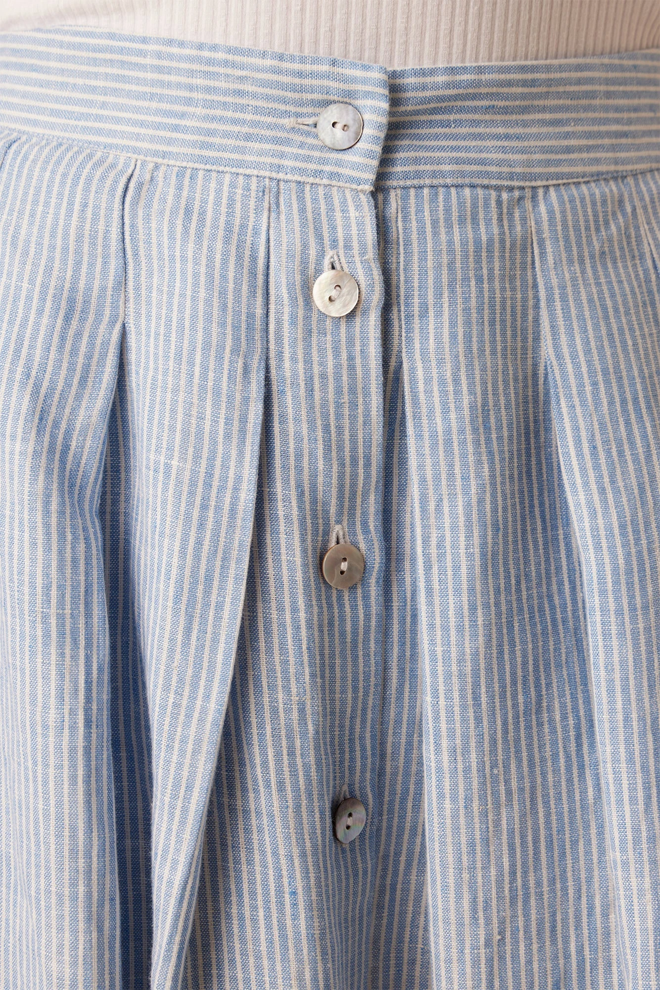 Mariah Linen Skirt - Blue Natural Stripe 5 Mariah Linen Skirt - Blue Natural Stripe - Image 5