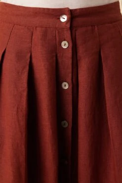 Mariah Linen Skirt - Rust -Women Clothing Sales 10205 Mariah Linen Rust 5