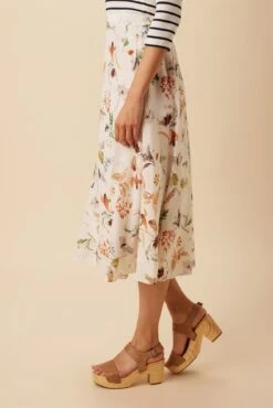 Blaze Washable Silk Skirt - Botanic Floral Ivory 8 Blaze Washable Silk Skirt - Botanic Floral Ivory -Women Clothing Sales 10227 Blaze Silk Lined Botanic Floral Ivory 2