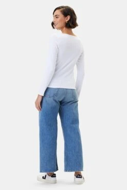 Deacon Baby Rib Top - White -Women Clothing Sales 10233 Deacon White 3