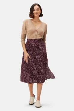 Ollie Washable Silk Skirt - Doucet Dot Vineyard -Women Clothing Sales 10235 Ollie Silk Doucet Dot Vineyard 4