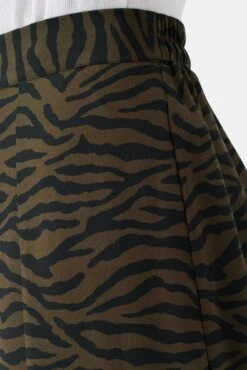 Ollie Washable Silk Skirt - Zebra Green Black -Women Clothing Sales 10235 Ollie Silk Zebra Green Black 5