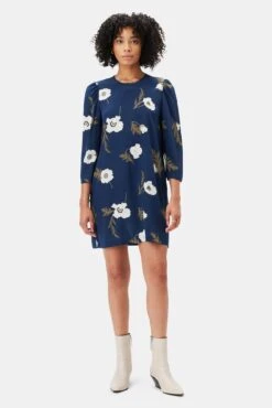Darla 3/4 Sleeve Washable Silk Dress - Luna