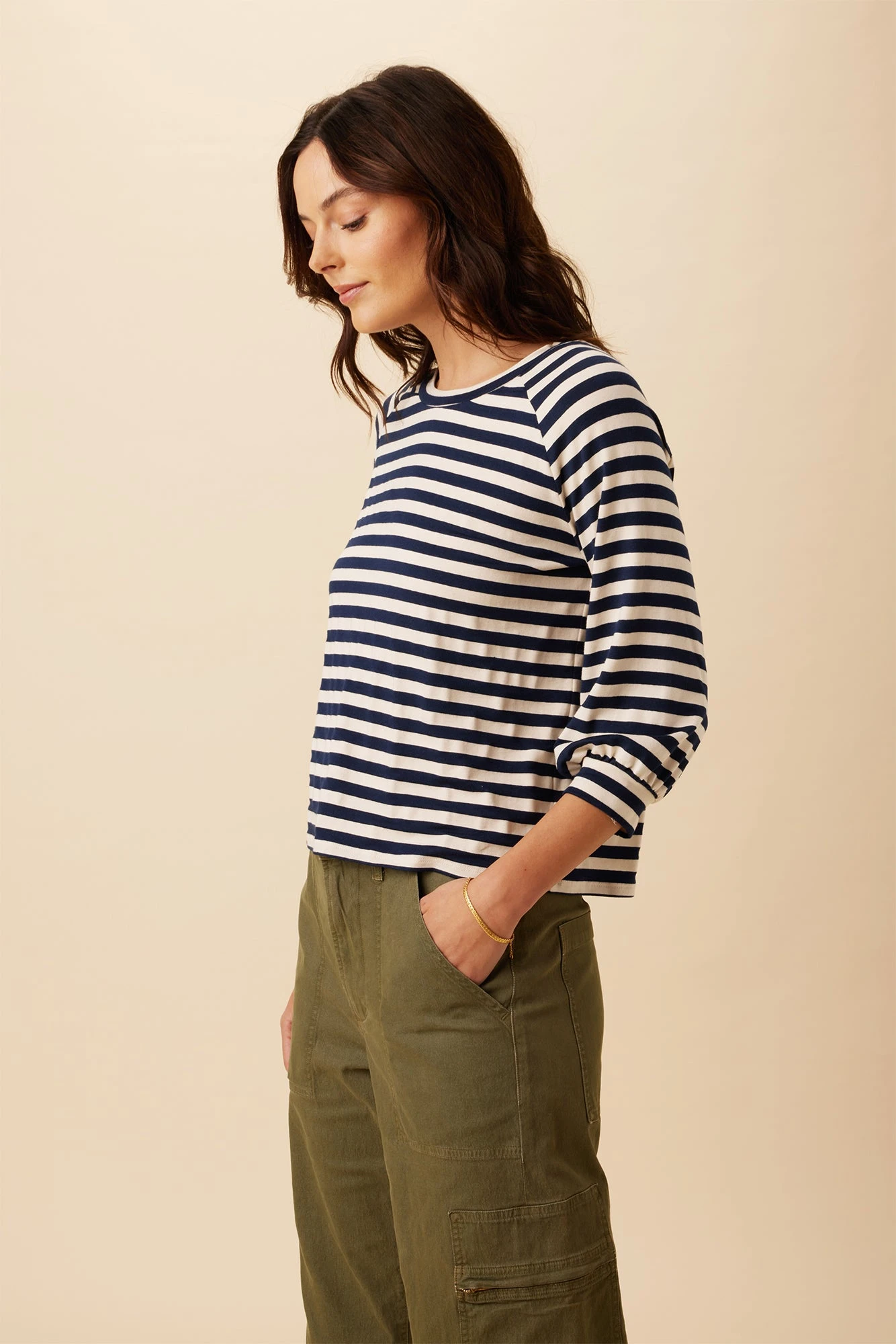 Issa Reverie Knit Tee - Navy Natural Stripe 2 Issa Reverie Knit Tee - Navy Natural Stripe - Image 2