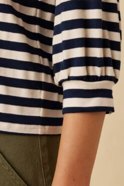 Issa Reverie Knit Tee - Navy Natural Stripe 7 Issa Reverie Knit Tee - Navy Natural Stripe -Women Clothing Sales 10263 Issa Stripe Paris Stripe Ivory Navy 4
