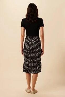 Vindy Viscose Knit Skirt - Valencia Dot Black -Women Clothing Sales 10276 Vindy Viscose Valencia Dot Black 3