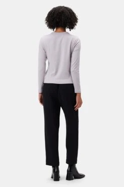 Eleanor Long Sleeve Baby Rib Tee - Lilac -Women Clothing Sales 10277 Eleanor LS Lilac 3