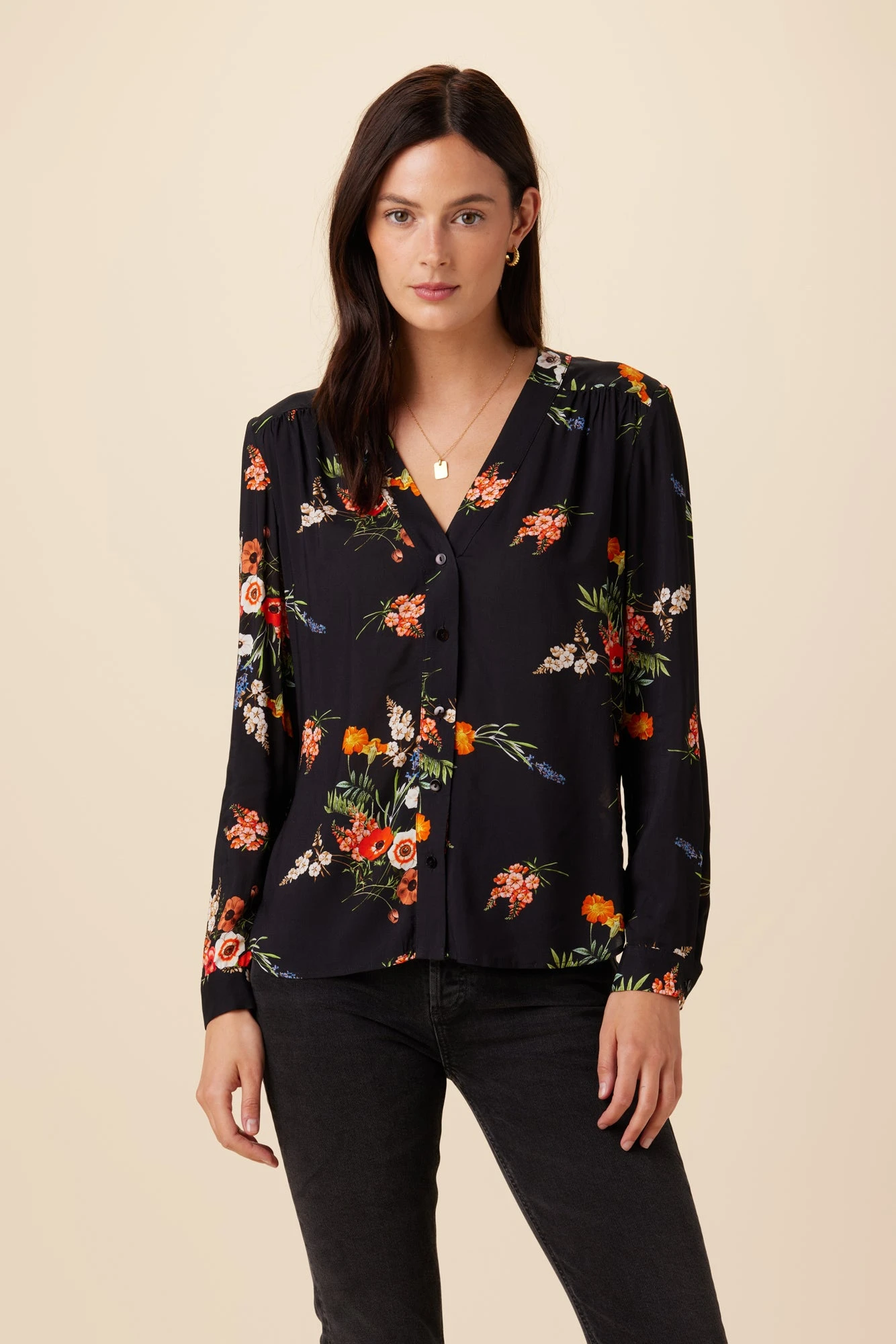 Kaya Ecovero Blouse - Treviso Orange 1 Kaya Ecovero Blouse - Treviso Orange