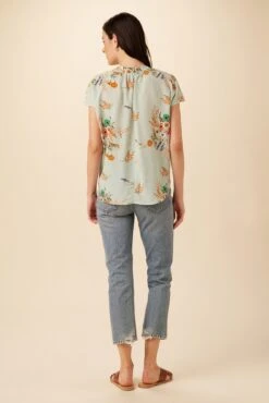 Renata Washable Silk Blouse - Cannes Floral -Women Clothing Sales 1068 Renata Cannes Floral 3