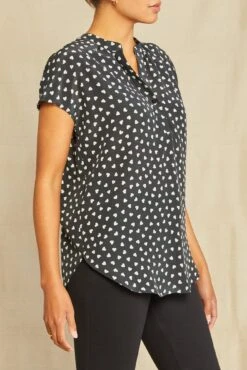 Renata Washable Silk Blouse 21 Renata Washable Silk Blouse -Women Clothing Sales 1068 Renata Heart Black Ivory 3451 web