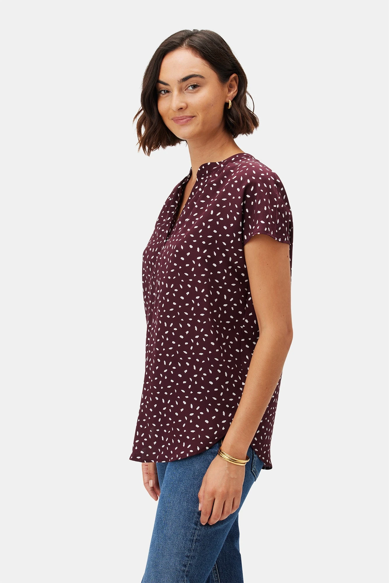 Renata Washable Silk Blouse - Doucet Dot Vineyard 2 Renata Washable Silk Blouse - Doucet Dot Vineyard - Image 2