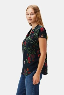 Renata Washable Silk Blouse - Osaka Floral -Women Clothing Sales 1068 Renata Silk Osaka Floral 2