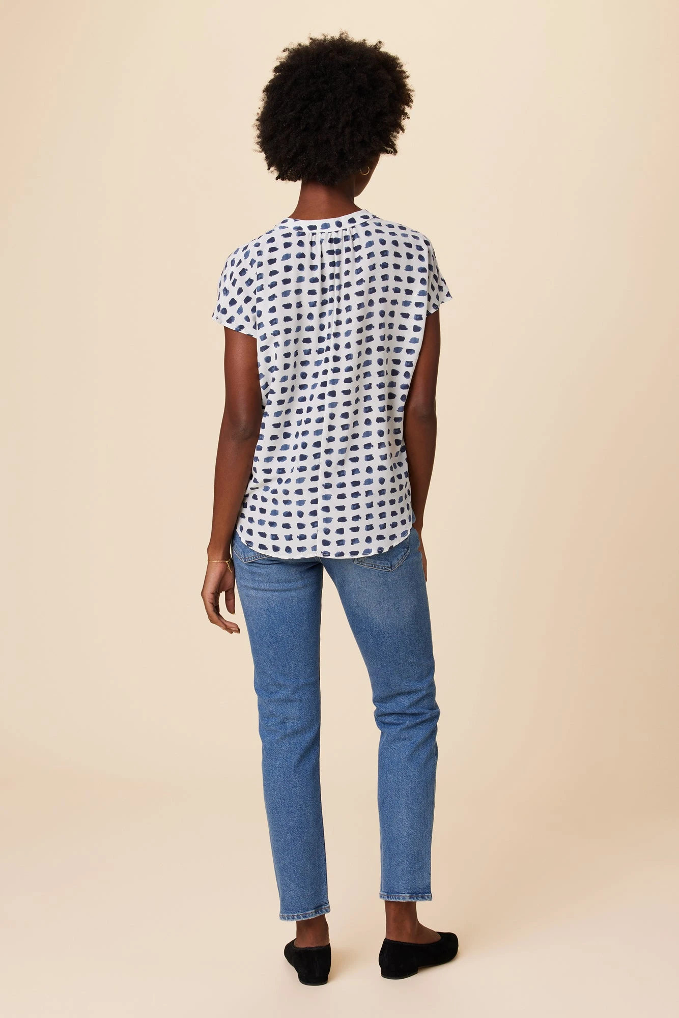 Renata Washable Silk Blouse - Squared Up White 3 Renata Washable Silk Blouse - Squared Up White - Image 3