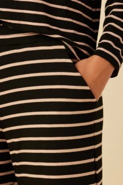 Lark Dream Knit Pajama Pants - Harbor Black And Soft Pink -Women Clothing Sales 10 0236 Lark Harbor Black and Soft Pink 5