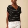 Mayr Dream Knit Tee - Black Havana Stripe