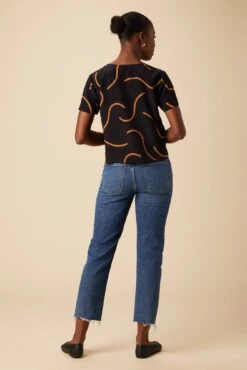 Suri Washable Silk Blouse - Waves Caramel -Women Clothing Sales 13 10161 Suri Waves Caramel 3