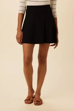 Evelyn Provence Rib Skirt - Black