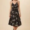 Varden Washable Silk Dress - French Jardin Black