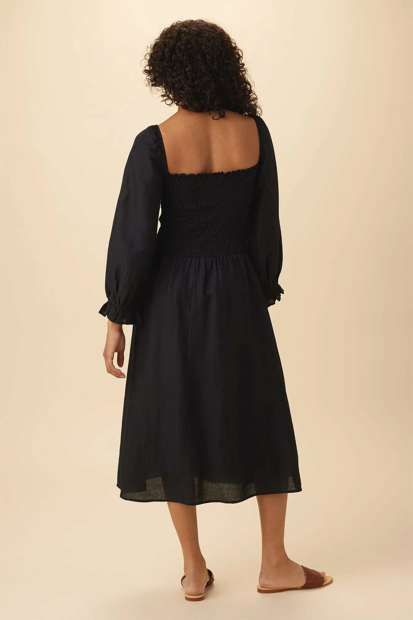 Averill Ramie Viscose Dress - Black 3 Averill Ramie Viscose Dress - Black - Image 3