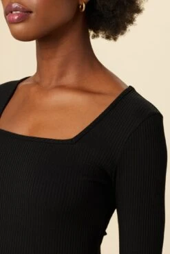 Corsica Paris Rib Top - Black -Women Clothing Sales 19 10102 Corsica Rib Black 4