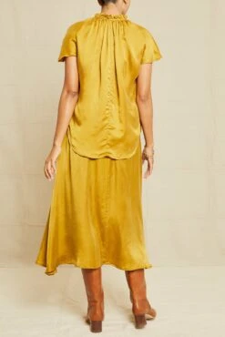 Ruby Cottonseed Cupro Blouse - Gold -Women Clothing Sales 211013 AV October ECOMM 0757RubyGoldTop85CuproCharmeuse 6721 web 7a08c3fe 6303 4ac4 9120 e46f850000c9