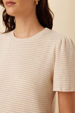 Odilia Scallop Knit Tee - Natural Oatmeal -Women Clothing Sales 2304 SS Scalloped Odilia Natural Oatmeal 4