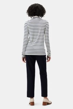 Flannery Dream Knit Turtleneck - Marine Stripe -Women Clothing Sales 2518 Flannery Stripe Harbor Stripe Marine 3