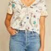 Willa Washable Silk Blouse - Luca Print