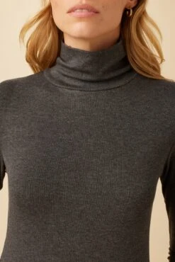 Flannery Dream Rib Turtleneck - Anthracite -Women Clothing Sales 291 Flannery Rib Anthracite 4